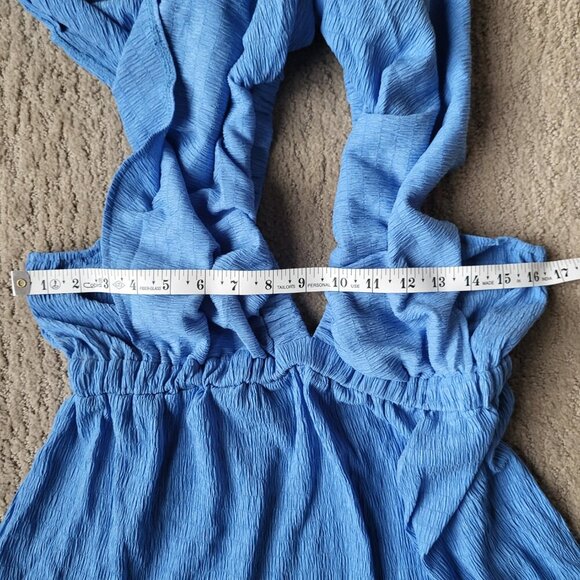 Women’s V-Neck Tiered Backless Maxi Dress – Size S – Light Blue – NWOT - Picture 5 of 11